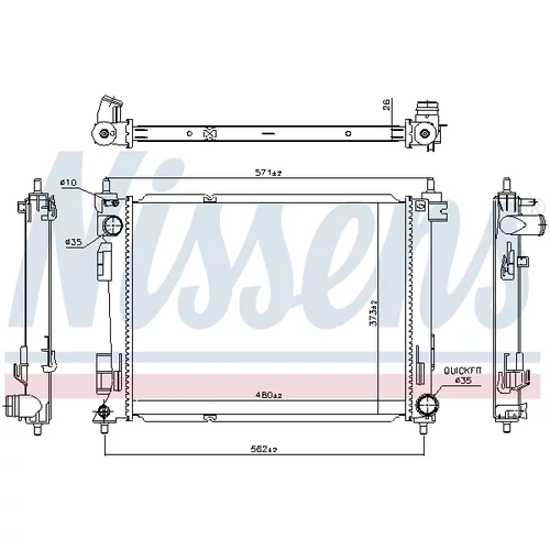 Chladič motora 606734 /NISSENS/ - obr. 5
