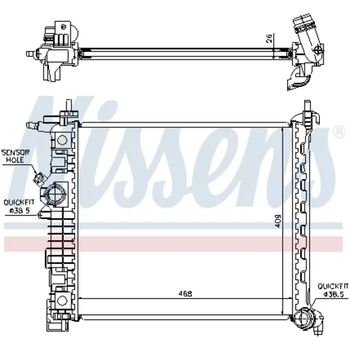 Chladič motora 630735 /NISSENS/ - obr. 4