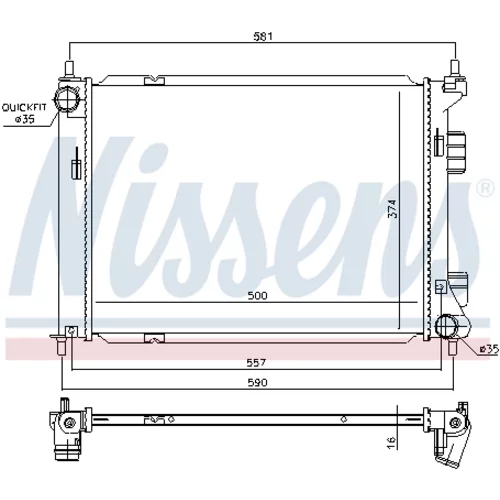 Chladič motora 67603 /NISSENS/ - obr. 4