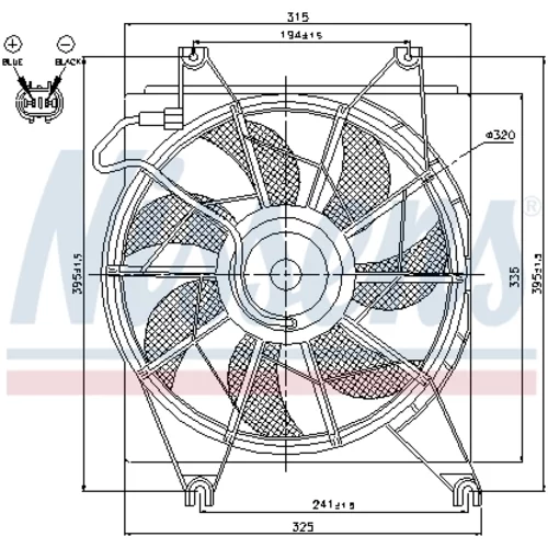Ventilátor chladenia motora NISSENS 85620