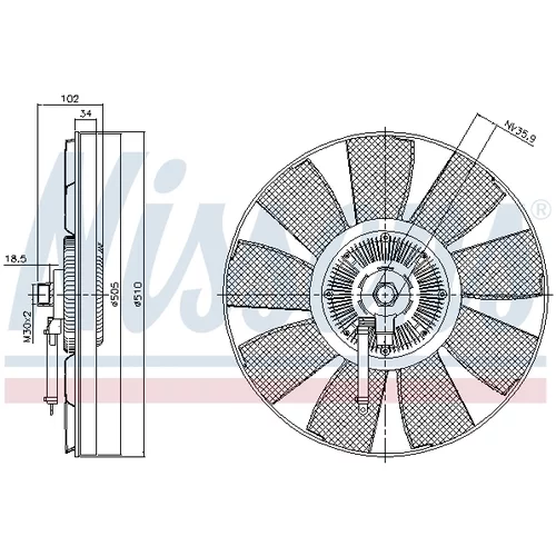 Spojka ventilátora chladenia 86218 /NISSENS/ - obr. 5