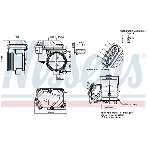 Hrdlo škrtiacej klapky 955175 /NISSENS/ - obr. 5
