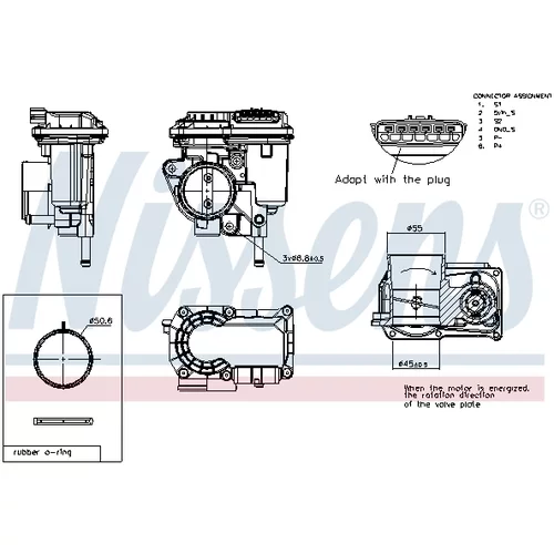 Hrdlo škrtiacej klapky 955236 /NISSENS/ - obr. 6