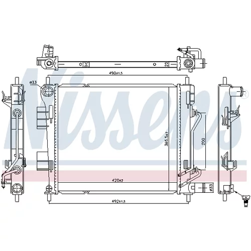 Chladič motora 606399 /NISSENS/ - obr. 4