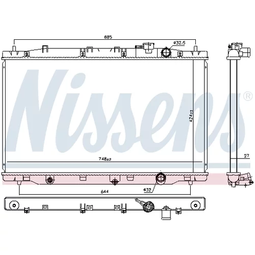 Chladič motora 606443 /NISSENS/ - obr. 5