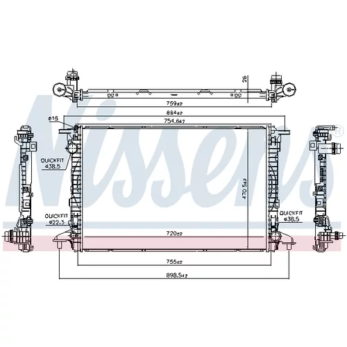 Chladič motora 606462 /NISSENS/ - obr. 5