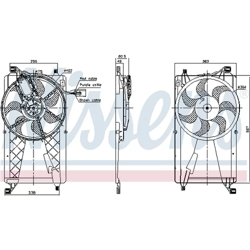 Ventilátor chladenia motora NISSENS 85771
