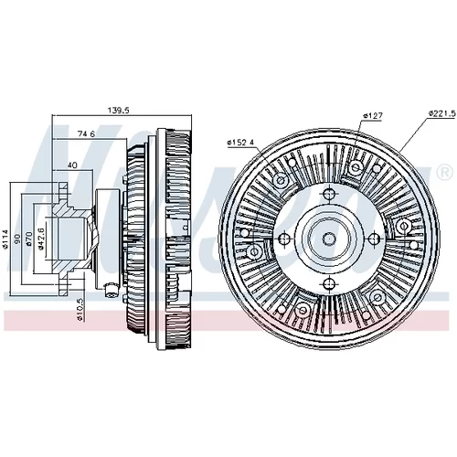 Spojka ventilátora chladenia NISSENS 86039