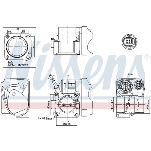 Hrdlo škrtiacej klapky 955057 /NISSENS/ - obr. 5