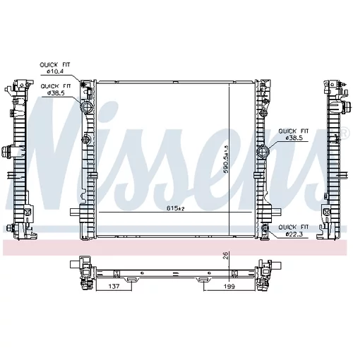 Chladič motora 606876 /NISSENS/ - obr. 4