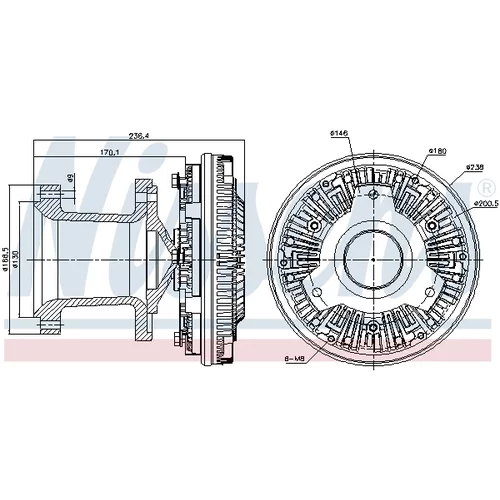 Spojka ventilátora chladenia NISSENS 86032