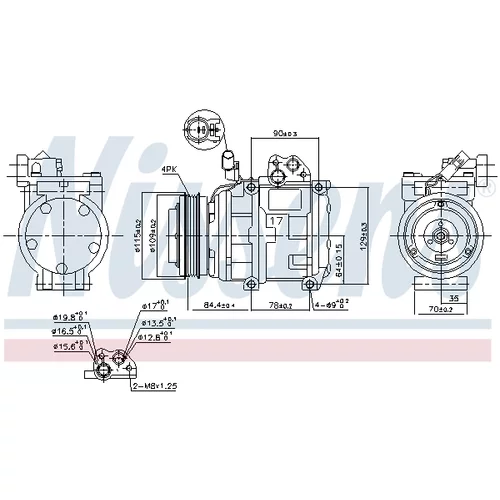 Kompresor klimatizácie 890282 /NISSENS/ - obr. 5