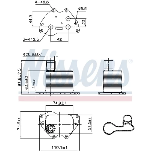 Chladič motorového oleja 90981 /NISSENS/ - obr. 5