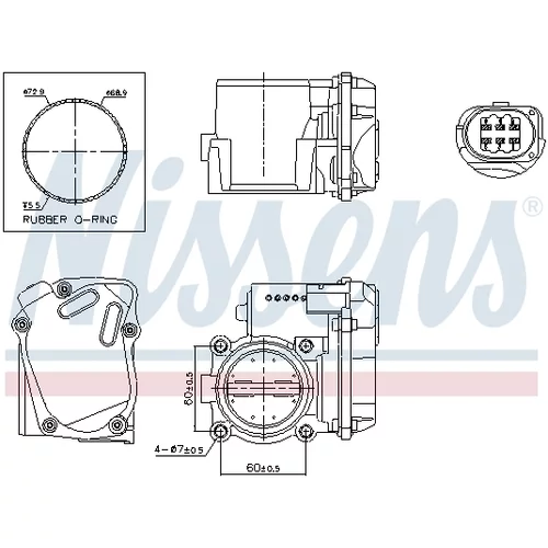 Hrdlo škrtiacej klapky 955058 /NISSENS/ - obr. 6