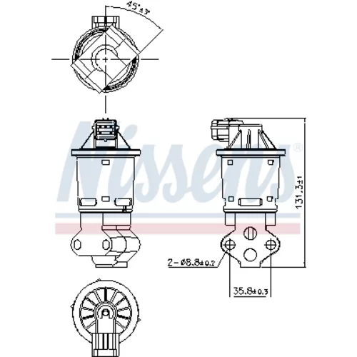 EGR ventil 98354 /NISSENS/ - obr. 6