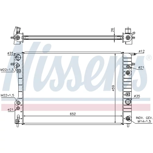 Chladič motora 63073A /NISSENS/ - obr. 2