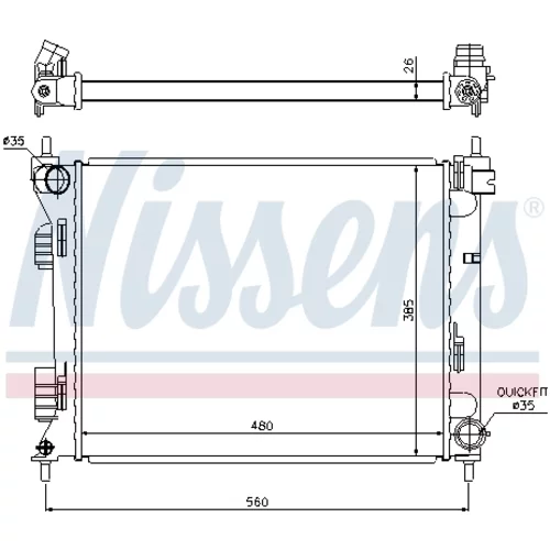 Chladič motora 67611 /NISSENS/ - obr. 5