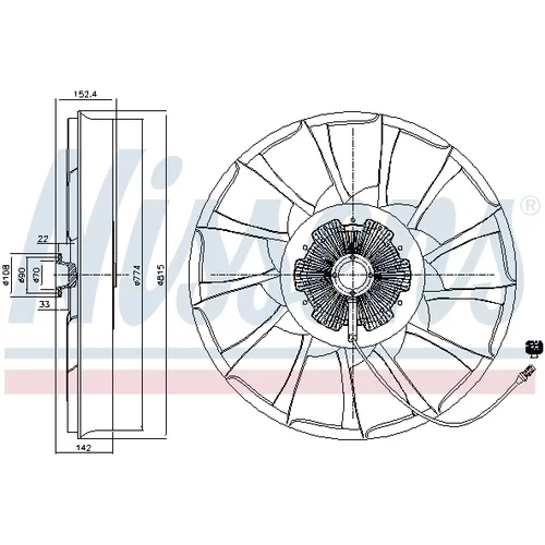Spojka ventilátora chladenia NISSENS 86240