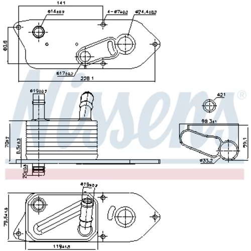 Chladič motorového oleja 91543 /NISSENS/ - obr. 5