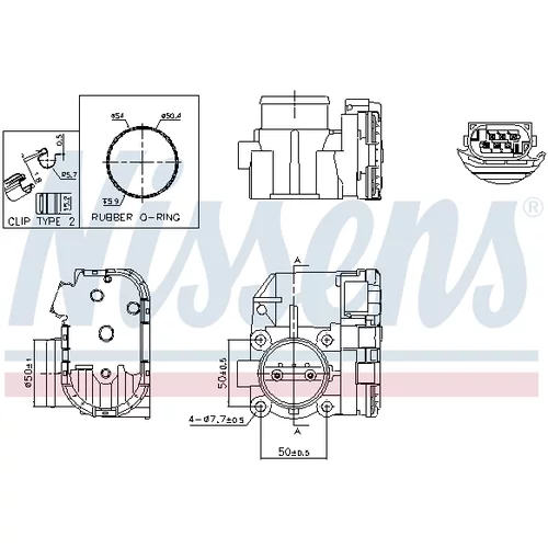 Hrdlo škrtiacej klapky 955075 /NISSENS/ - obr. 6