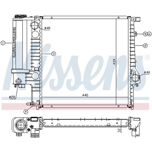 Chladič motora 60623A /NISSENS/ - obr. 4