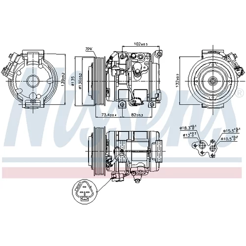 Kompresor klimatizácie 89250 /NISSENS/ - obr. 6