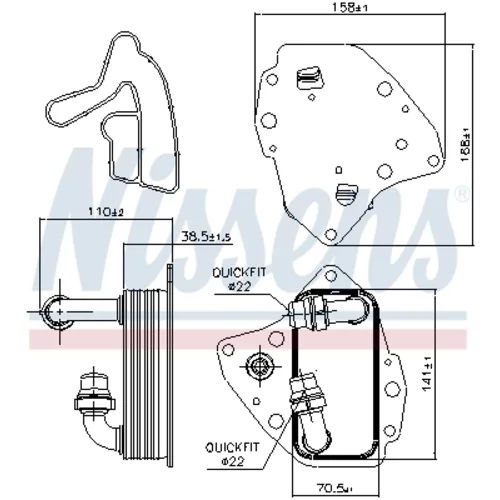 Chladič motorového oleja 90996 /NISSENS/ - obr. 5