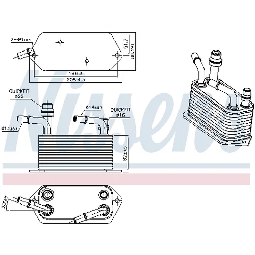 Chladič oleja automatickej prevodovky 91283 /NISSENS/ - obr. 5