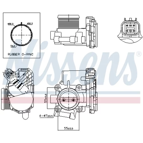 Hrdlo škrtiacej klapky 955009 /NISSENS/ - obr. 6