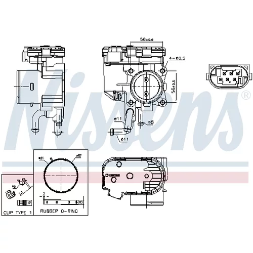 Hrdlo škrtiacej klapky 955250 /NISSENS/ - obr. 6