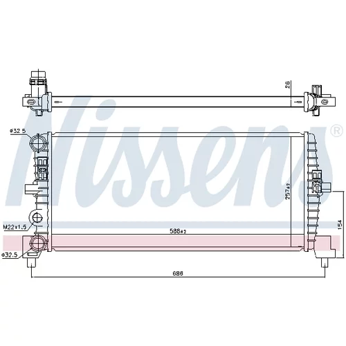 Chladič motora 606239 /NISSENS/ - obr. 5
