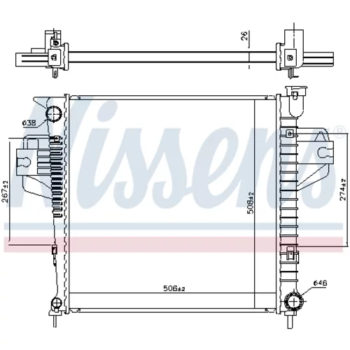 Chladič motora 606555 /NISSENS/ - obr. 4