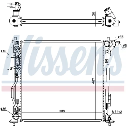 Chladič motora 606606 /NISSENS/ - obr. 5