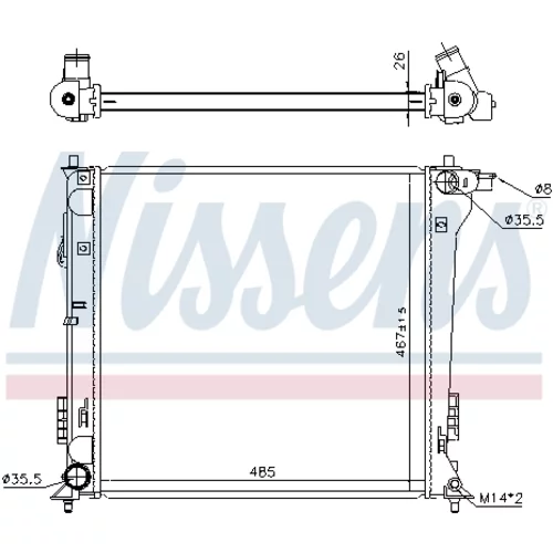 Chladič motora 606671 /NISSENS/ - obr. 4