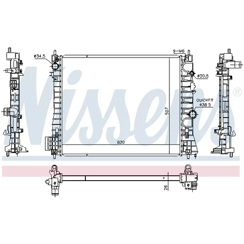 Chladič motora 630775 /NISSENS/ - obr. 5