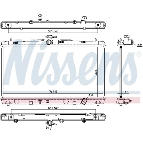 Chladič motora 646869 /NISSENS/ - obr. 5