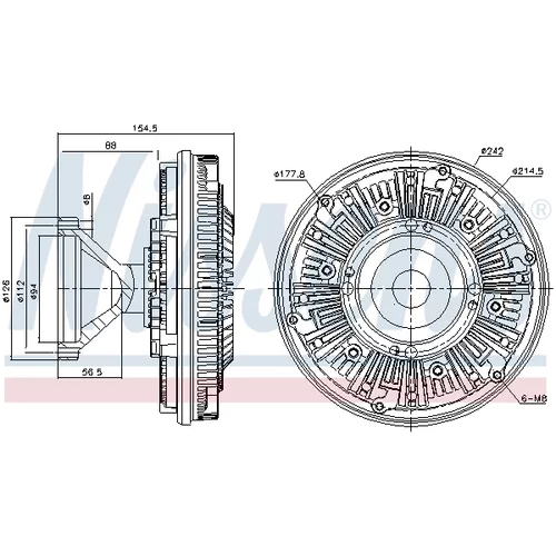 Spojka ventilátora chladenia NISSENS 86101