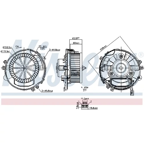 Vnútorný ventilátor NISSENS 87588