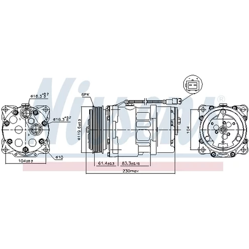 Kompresor klimatizácie 89055 /NISSENS/ - obr. 4