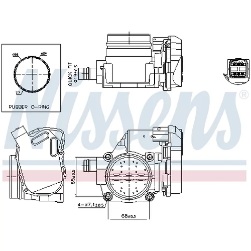 Hrdlo škrtiacej klapky 955116 /NISSENS/ - obr. 5