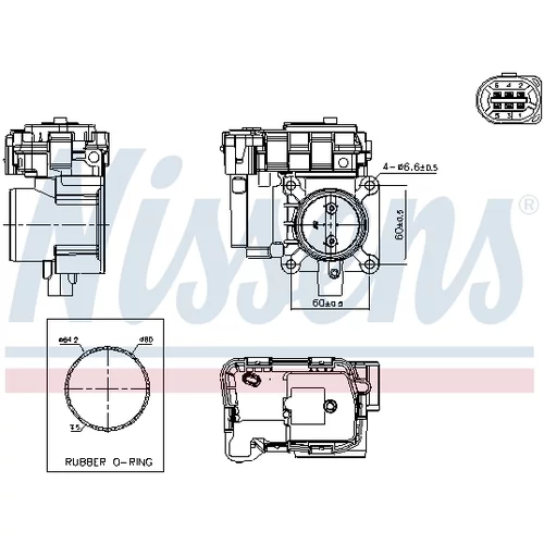Hrdlo škrtiacej klapky 955263 /NISSENS/ - obr. 6
