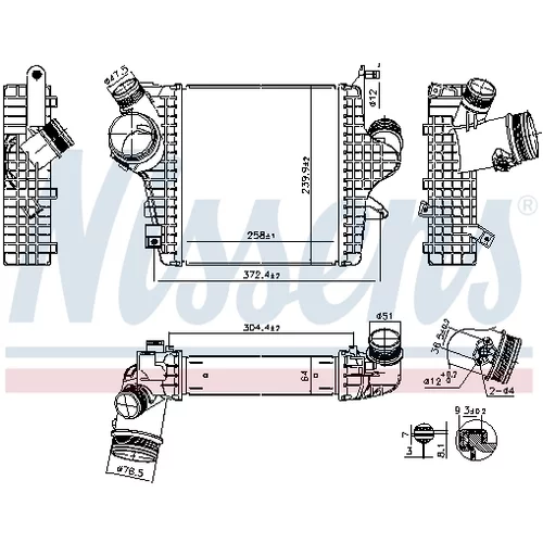 Chladič plniaceho vzduchu 961304 /NISSENS/ - obr. 4