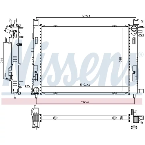 Chladič motora 606760 /NISSENS/ - obr. 4