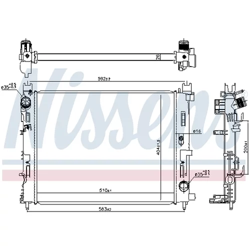 Chladič motora 606845 /NISSENS/ - obr. 4