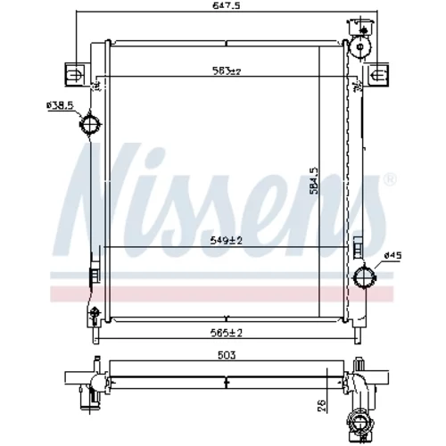 Chladič motora 61035 /NISSENS/ - obr. 4