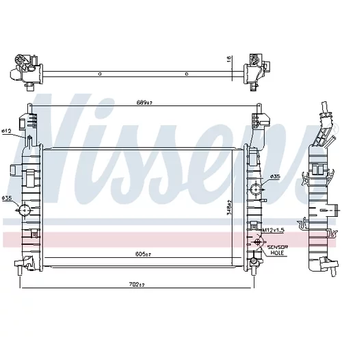 Chladič motora 630748 /NISSENS/ - obr. 4