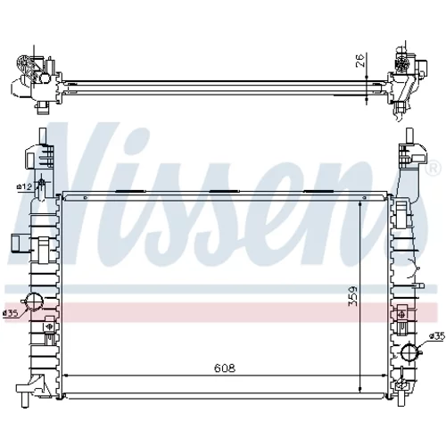 Chladič motora 63087A /NISSENS/ - obr. 4