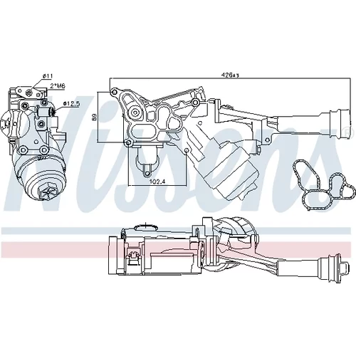 Chladič motorového oleja 90927 /NISSENS/ - obr. 4