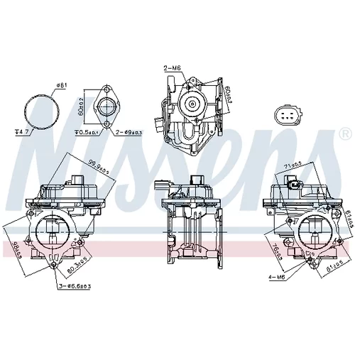 EGR ventil NISSENS 98521