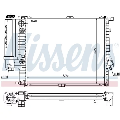 Chladič motora 60709A /NISSENS/ - obr. 2